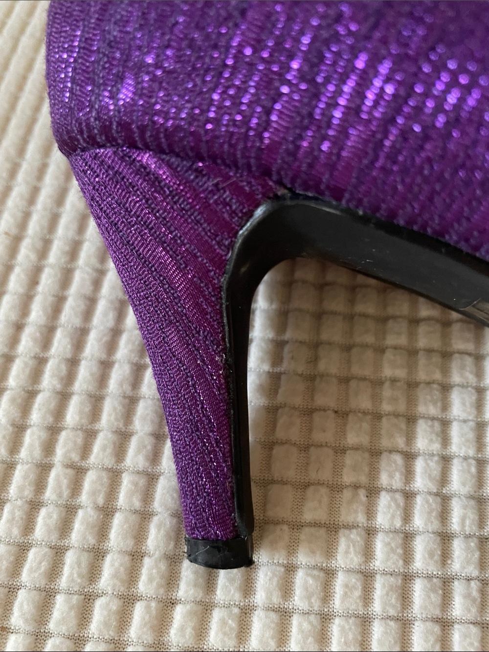 Midnight Velvet Purple Pointed Toe Pumps with Crystal Accents Size 8 Evening - Picture 5 of 5